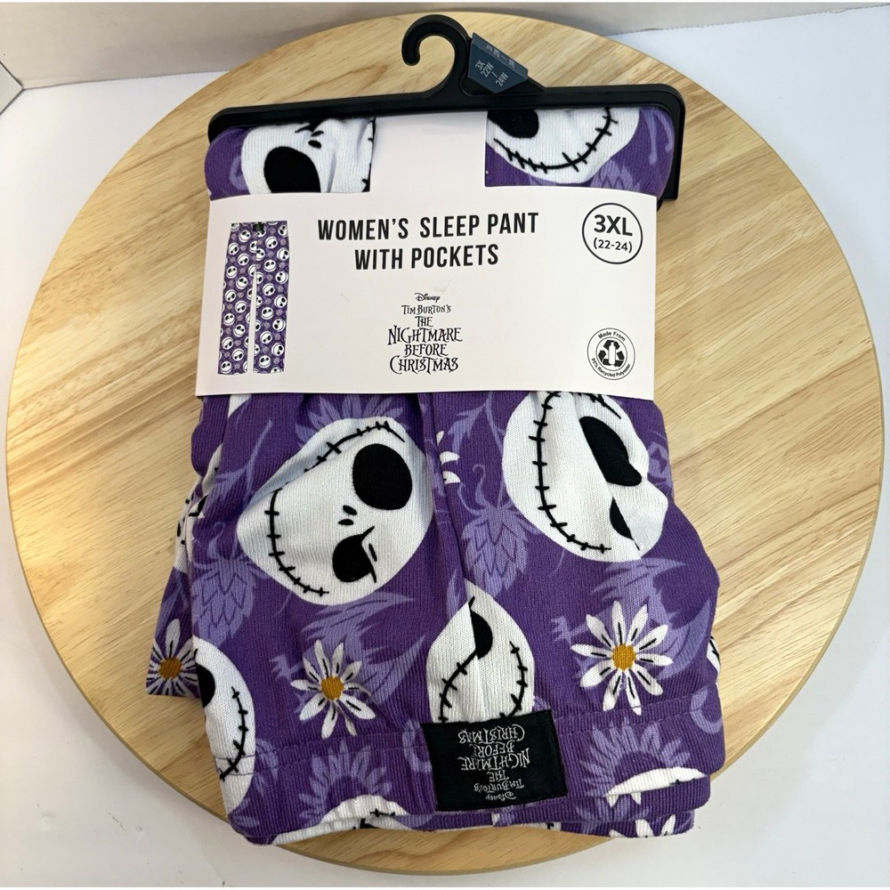 Disney Nightmare Before Christmas Jack Skellington Sleep Pants 3XL Purple Pkt
